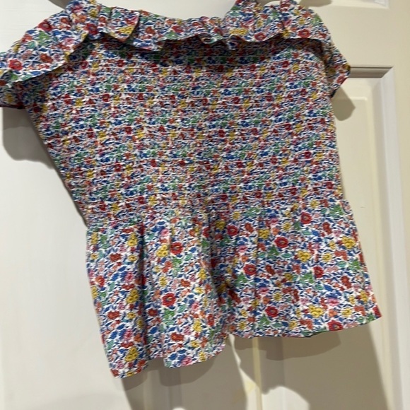 J. Crew Ruffle Smocked liberty print tank - Picture 1 of 5